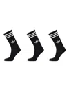 Adidas Originals Three-stripes Logo Socks (pack Of Three) In Black
