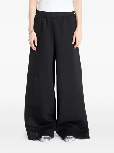 Adidas Originals Three-stripes Palazzo Pants In Black