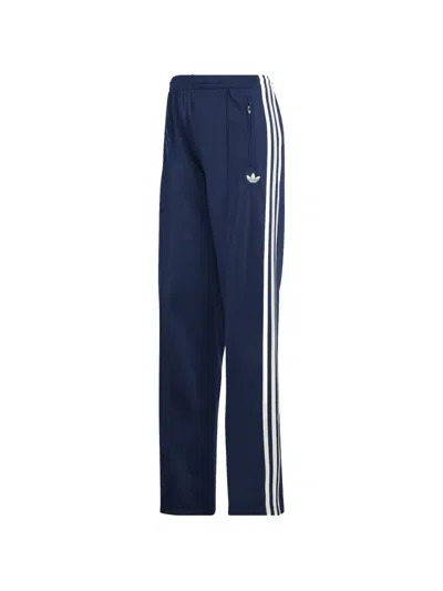 Adidas Originals Three-stripe Loose Trousers In Blue
