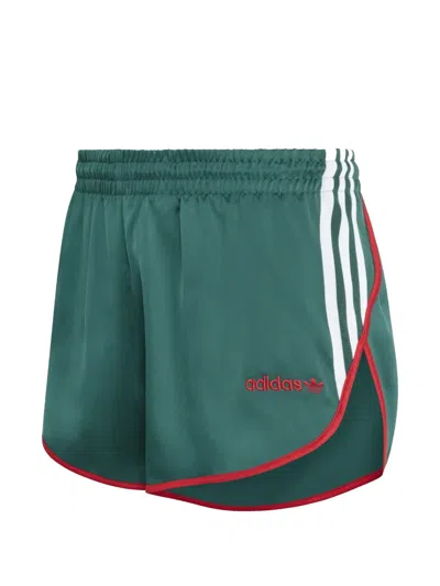 Adidas Originals Three-stripe Shorts In Green