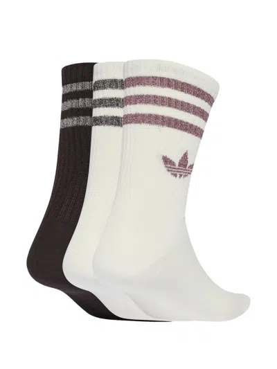 Adidas Originals Three-stripe Socks (set Of Three) In Multi