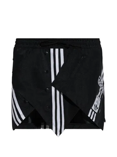 Adidas Originals Three-stripes Logo-patch Mini Skirt In Black