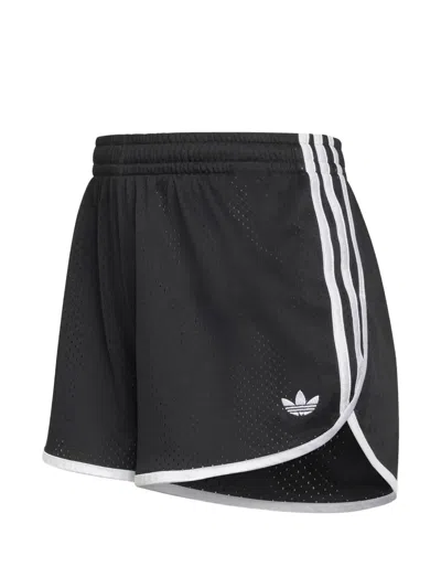 Adidas Originals Three-stripes Mesh Shorts In Black