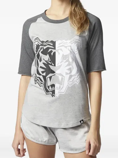 Adidas Originals Tiger Mascot Athletic T-shirt In Gray