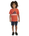 Adidas Originals Toddler & Little Boys 2-pc. Logo Graphic T-shirt & French Terry Cargo Shorts Set In Bright Red