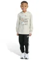Adidas Originals Toddler And Little Boys 2-piece Long Sleeve Hooded T-shirt And Jogger Pant Set In Neutral