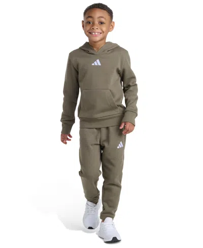 Adidas Originals Kids' Toddler And Little Boys 2t-7 Two-piece Long Sleeve Hoodie And Joggers Set In Multi