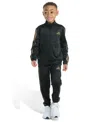 Adidas Originals Toddler And Little Boys 3 Stripe Jacket And Joggers Pant Set In Black