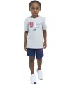 Adidas Originals Toddler & Little Boys Graphic T-shirt & Stripe Shorts, 2 Piece Set