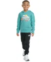 Adidas Originals Toddler & Little Boys Long-sleeve Graphic Fleece Pullover Hoodie & Jogger Pants, 2 Piece Set In Green