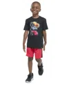Adidas Originals Toddler & Little Boys Short-sleeve Graphic T-shirt & 3-stripe Shorts, 2 Piece Set In Black