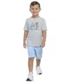 Adidas Originals Toddler & Little Boys Short-sleeve Heather T-shirt & Elastic-waistband Logo Shorts, 2 Piece Set In Gry Heathr