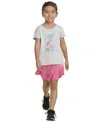 Adidas Originals Toddler & Little Girls 2-pc. Heather Graphic T-shirt And Skort Set In Light Grey And Pink