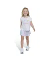 Adidas Originals Toddler And Little Girls 2-piece Pleated T-shirt And Printed Flounce Skort Set In White