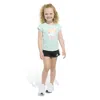 Adidas Originals Toddler And Little Girls 2-piece Short Sleeve Graphic T-shirt And Mesh Short Set In Light Aqua