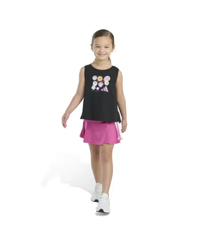 Adidas Originals Kids' Toddler And Little Girls 2-piece Waist Tank And 3-stripe Skort Set In Black