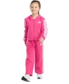 Adidas Originals Toddler & Little Girls Full-zip 3-stripe Hooded Fleece Jacket & Wide-leg Pants, 2 Piece Set In Pink