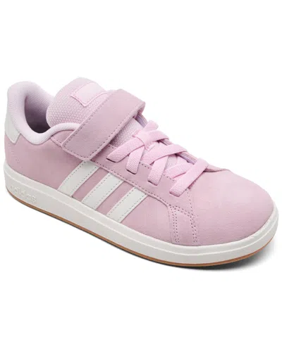 Adidas Originals Babies' Toddler Girls Grand Court 00s Stay-put Closure Fastening Strap Casual Sneakers From Finish Line In Clear Pink,off White
