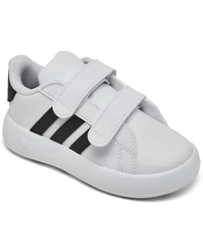 Adidas Originals Babies' Toddler Kids' Grand Court 2.0 Fastening Strap Casual Sneakers From Finish Line In White,black