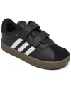 Adidas Originals Toddler Kids Vl Court 3.0 Fastening Strap Casual Sneakers From Finish Line In Black,white