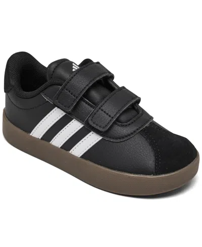 Adidas Originals Babies' Toddler Kids Vl Court 3.0 Fastening Strap Casual Sneakers From Finish Line In Black,white