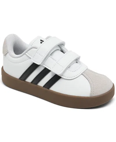 Adidas Originals Babies' Toddler Kids' Vl Court 3.0 Fastening Strap Casual Sneakers From Finish Line In Ftwwht,cbl