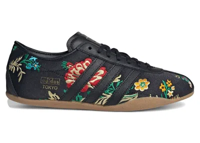 Pre-owned Adidas Originals Tokyo Black Floral Embroidery (women's) Sneakers In Core Black/gold Metallic/gum Four