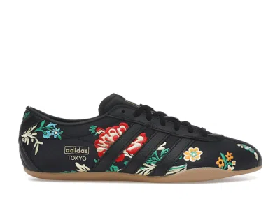 Pre-owned Adidas Originals Tokyo Black Floral Embroidery (women's) Sneakers In Core Black/gold Metallic/gum Four