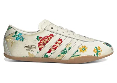 Pre-owned Adidas Originals Tokyo Floral Embroidery (women's) Sneakers In Crew White/gold Metallic/gum Four