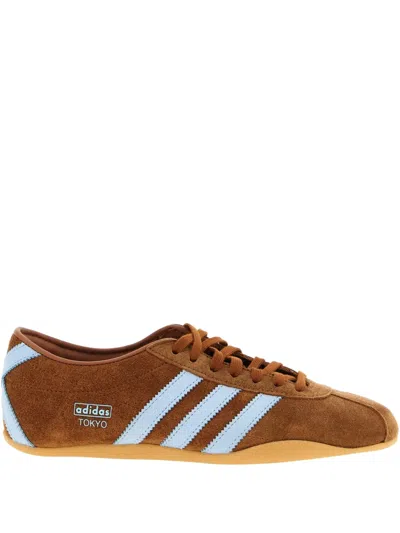 Adidas Originals Tokyo Suede Contrast-bands Sneakers In Brown