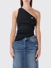 Adidas Originals Asymmetric One-shoulder Top In Black