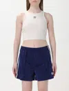 Adidas Originals Essentials Lifestyle Rib Crop Tank Top In Cream