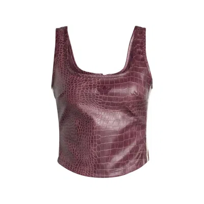 Adidas Originals Crocodile-effect Corset In Burgundy