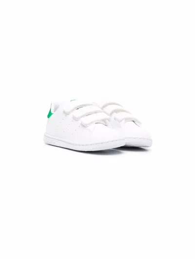 Adidas Originals Babies' Touch-strap Low-top Sneakers In White