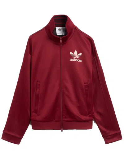 Adidas Originals Track Jacket Woman Burgundy In Polyester In Red