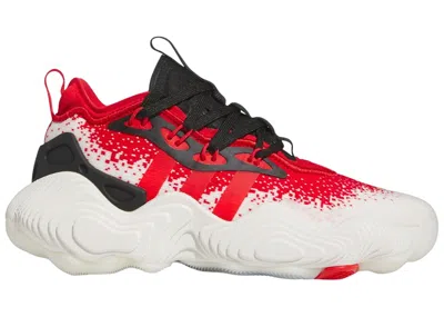 Pre-owned Adidas Originals Trae Young 3 Sneakers In Off White/vivid Red/core Black