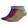 Adidas Originals Tref Ank Sck Hc Contrasting Colors Logo Sports Socks 3 Pairs Red / Purple / Dark Ol In Multi