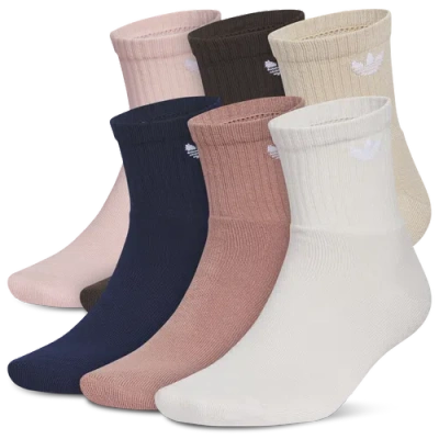 Adidas Originals Trefoil 6 Pack Quarter Socks In Multi