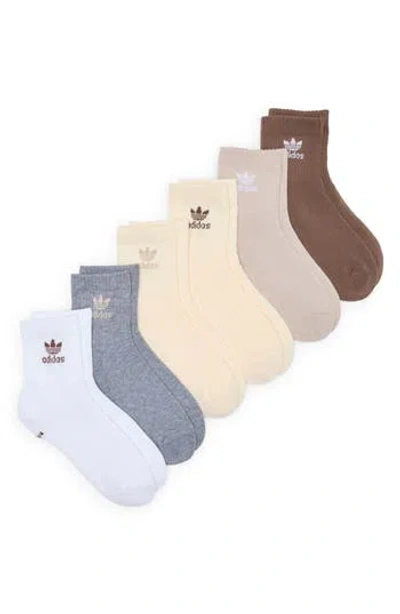 Adidas Originals Trefoil 6-pack Quarter Socks In Multi