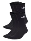 Adidas Originals Trefoil Crew Socks (pack Of Six) In Black