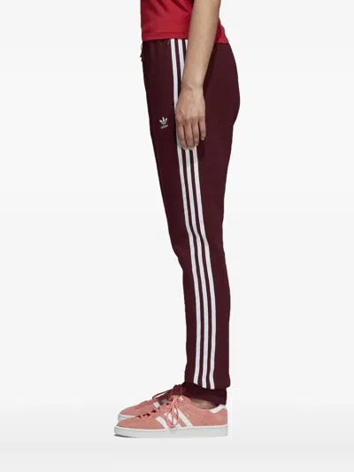 Adidas Originals Trefoil-cuffed Track Pants In Red