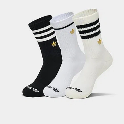 Adidas Originals Trefoil Cushion Crew Socks (3-pack) In White