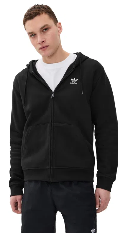 Adidas Originals Trefoil Essentials Full Zip Hoodie Black