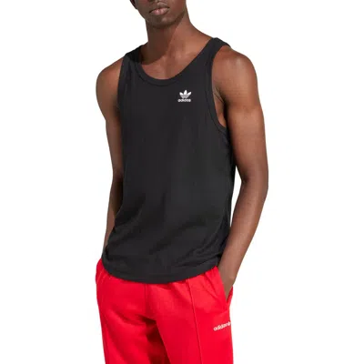 Adidas Originals Trefoil Essentials Rib Tank In Black