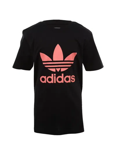 Adidas Originals Kids' Trefoil Graphic T-shirt In Black