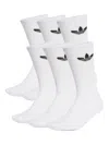 Adidas Originals Trefoil-jacquard Socks (pack Of Six) In White