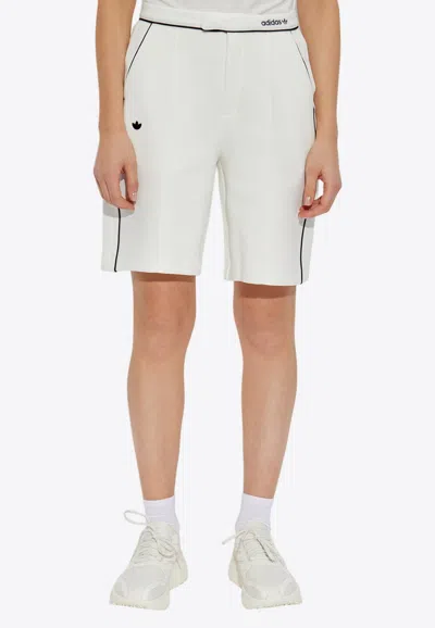 Adidas Originals Trefoil Logo Bermuda Shorts In White