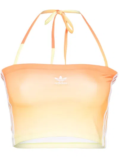 Adidas Originals Trefoil-logo Gradient Top In Orange