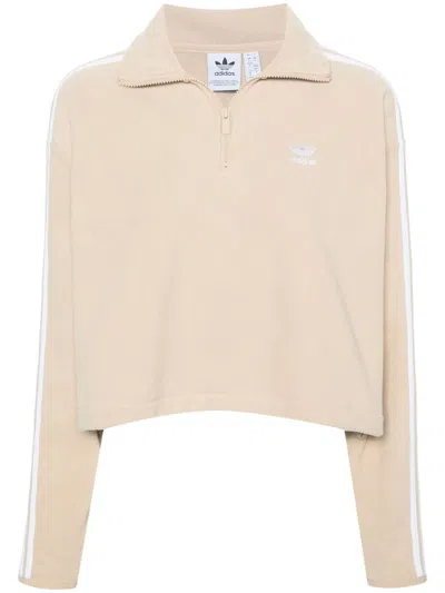 Adidas Originals Trefoil-logo Sweatshirt In Neutrals
