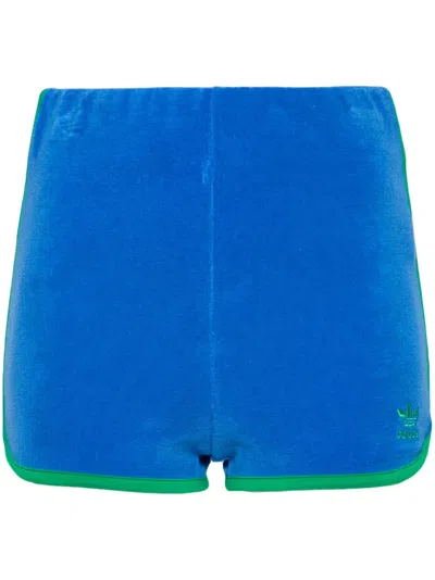 Adidas Originals Trefoil-logo Terry-cloth Shorts In Blue
